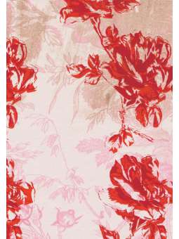 Rode bloemen marmer print...