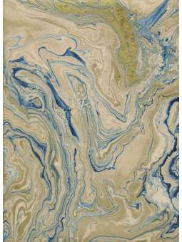 Donkerblauw/goud Lokta, met...