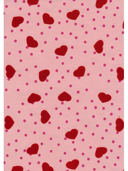 positie Australische persoon kennis Rode fluwelen harten met roze stippen op roze papier