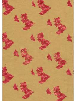 Rode metallic beer op goud