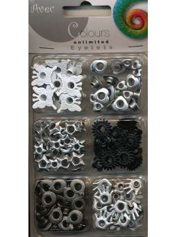 Eyelet, Zilver-zwart-wit (6...