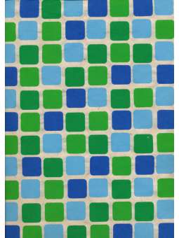 Blokjesdessin blauw/groen,...