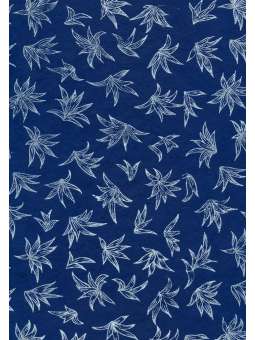 Blauw met lelieprint in...