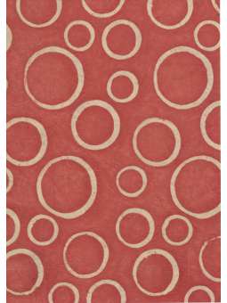 Rood Lokta met batik cirkles