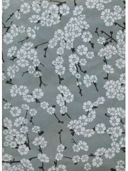 Japanse bloemen op grijs,...