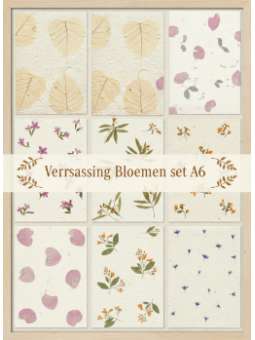 Bloemen handgeschept set A6...